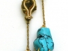 Gold and Turquoise Drop Earrings, circa 1960. signed-3